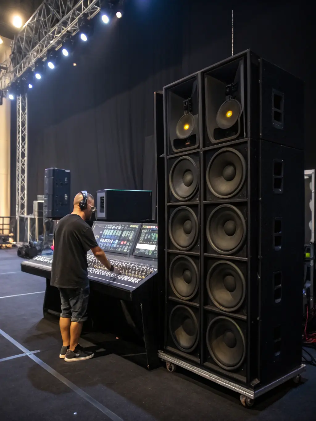 A picture of KERO'SCENES providing sound services at a local community event, showcasing their professional audio equipment and expertise.